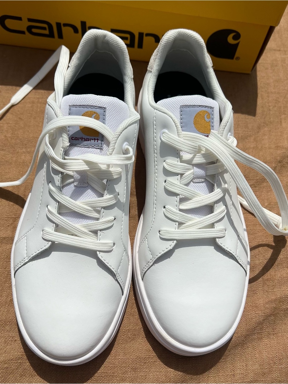 NWOT Carhartt White Detroit Leather Sneakers Streetwear Utility Size 10 - Picture 6 of 10
